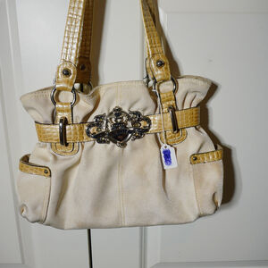 Kathy Van Zeeland Beige Tote Bag